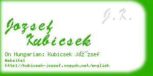 jozsef kubicsek business card